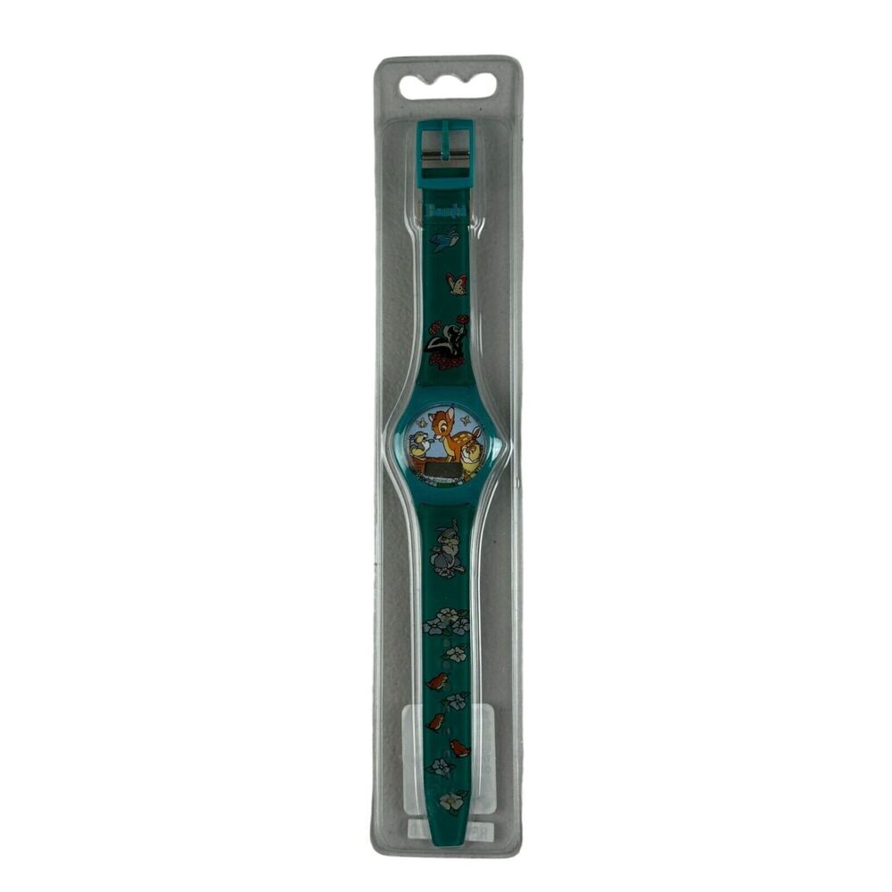Vintage Disney Bambi Children's Watch Teal Strap With Characters New In Packagin
